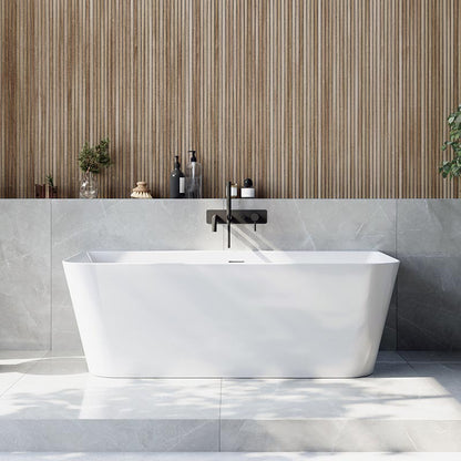 Scudo Porto Back-to-Wall Acryclic Bathtub (1 size, Gloss White) - Brand New Bathrooms