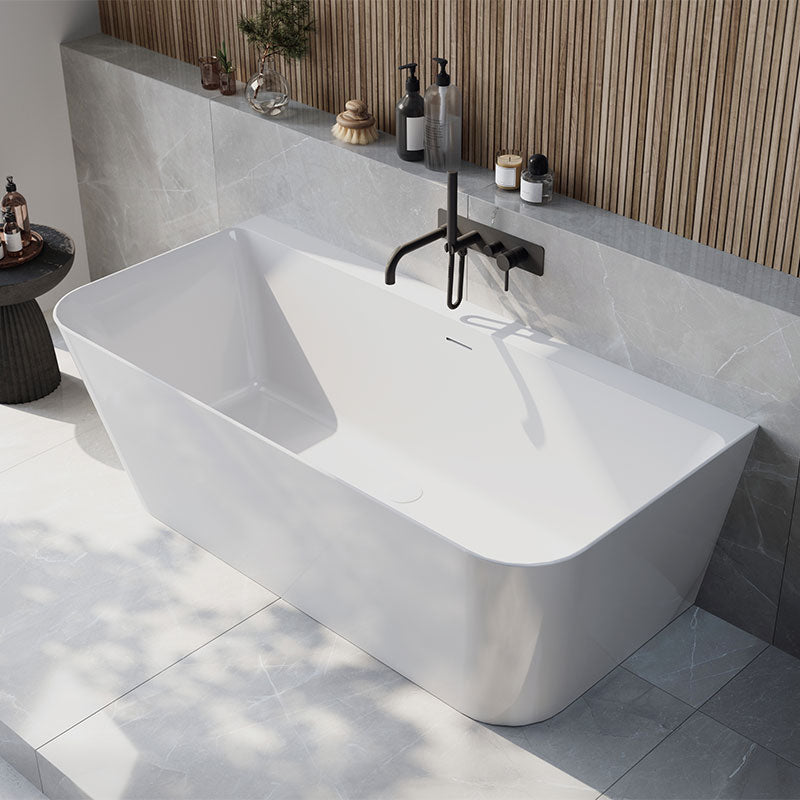 Scudo Porto Back-to-Wall Acryclic Bathtub (1 size, Gloss White) - Brand New Bathrooms
