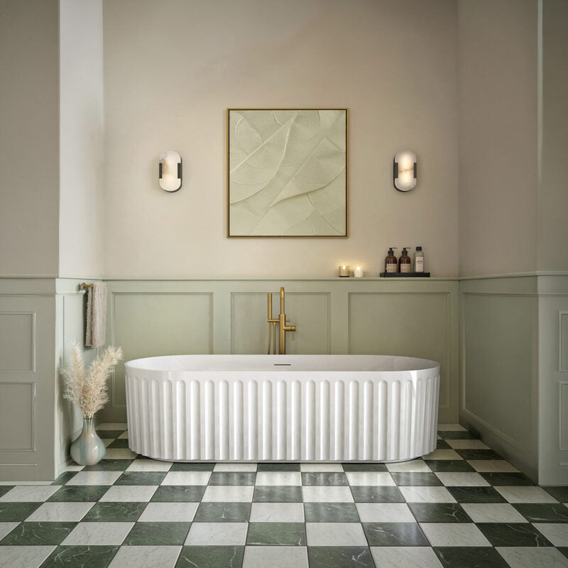 Scudo Lira Oval Fluted Bathtub (1 size, 4 colours) - Brand New Bathrooms