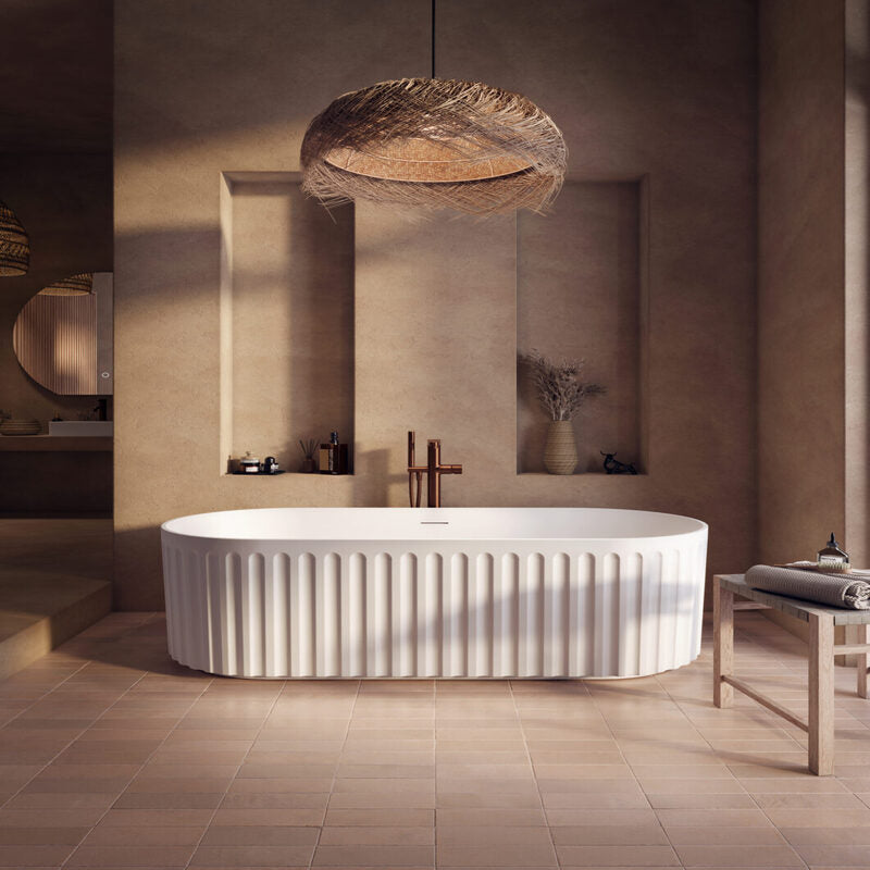 Scudo Lira Oval Fluted Bathtub (1 size, 4 colours) - Brand New Bathrooms