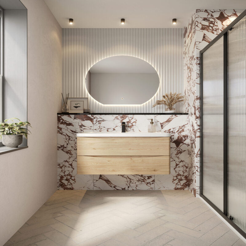 Scudo Bella Wall Mounted Basin Cabinet (3 sizes, 3 colours) CABINET ONLY - Brand New Bathrooms