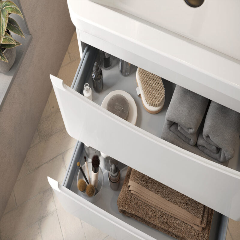 Scudo Bella Wall Mounted Basin Cabinet (3 sizes, 3 colours) CABINET ONLY - Brand New Bathrooms