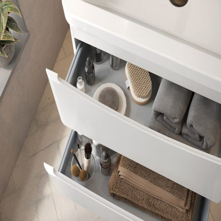 Scudo Bella Wall Mounted Basin Cabinet (3 sizes, 3 colours) CABINET ONLY - Brand New Bathrooms