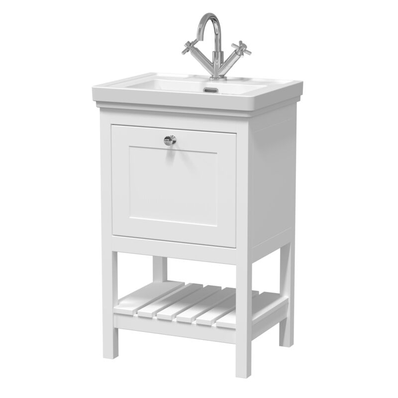 Hudson Reed Bexley 500mm Floor Standing Vanity Unit 1 Drawer With Basin (1 size, 1 colour) - Brand New Bathrooms