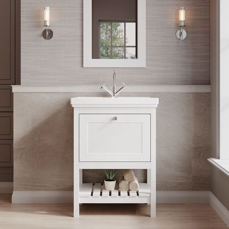 Hudson Reed Bexley 600mm Pure White Floor Standing Vanity Unit With 1 Tap Hole Basin (1 size, 1 colour) - Brand New Bathrooms