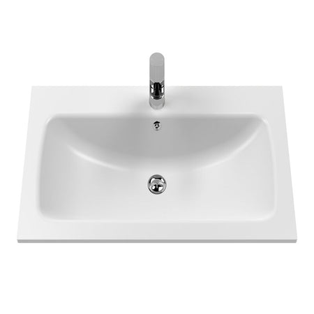 Hudson Reed Bexley 800mm Fern Green 1 Drawer Floor Standing Vanity Unit With 1 Tap Hole White Stone Basin (1 size, 1 colour) - Brand New Bathrooms