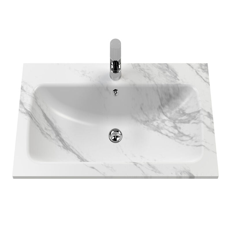 Bexley Floor Standing 1 Drawer Vanity & 1 Tap Hole Stone Basin, 800mm Fern Green (1 size, 1 colour) - Brand New Bathrooms