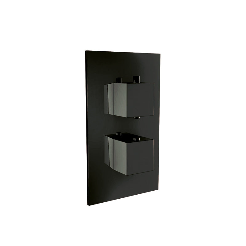 Scudo Mono Black Brassware Square Handled Dual & Triple Concealed Shower Valve (1 & 2 Outlets) - Brand New Bathrooms