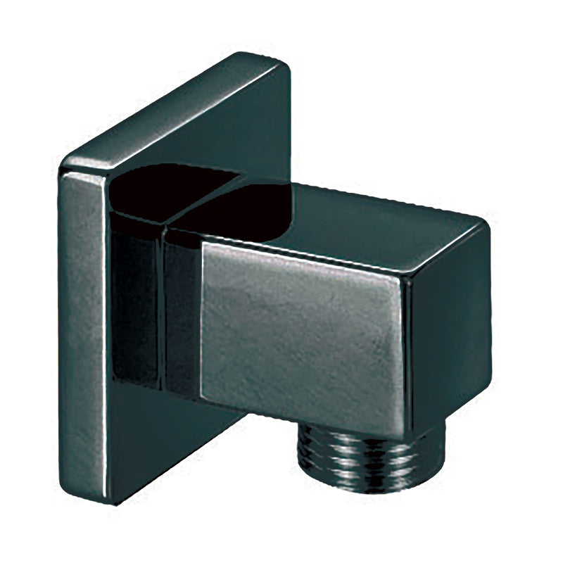 Scudo Mono Black Brassware Square Outlet Elbow - Brand New Bathroom 