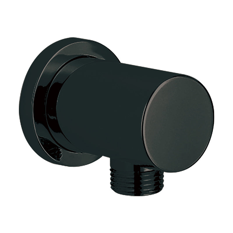 Scudo Mono Black Brassware Round Outlet Elbow - Brand New Bathroom 