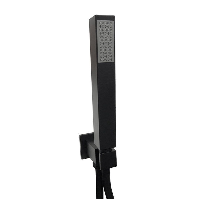 Scudo Mono Black Brassware Shower Outlet Hose & Head (Round & Square) - Brand New Bathroom 
