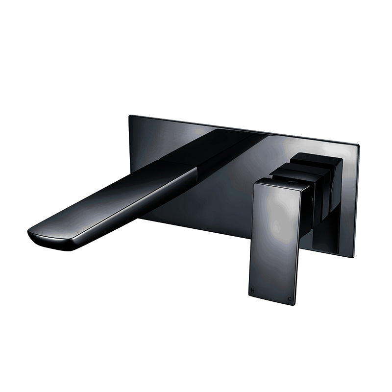 Scudo Muro Black Wall Mounted Basin Mixer - Brand New Bathroom 