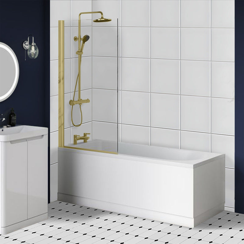 Brand New Bathrooms 6mm Square Shower Bath Screen (1 size, 3 colours) - Brand New Bathrooms