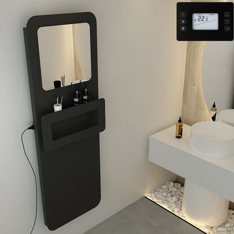Carisa Boreas Flat Electric Radiator with Towel Holder (2 sizes, 2 colours)