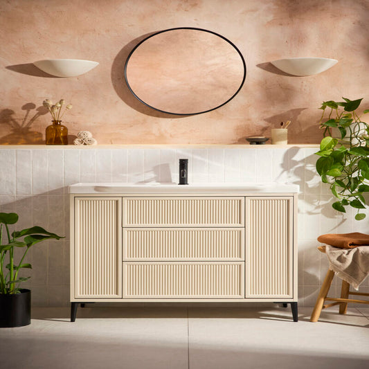 Scudo Bota 1000 Fluted Cabinet (Stone) - Brand New Bathrooms