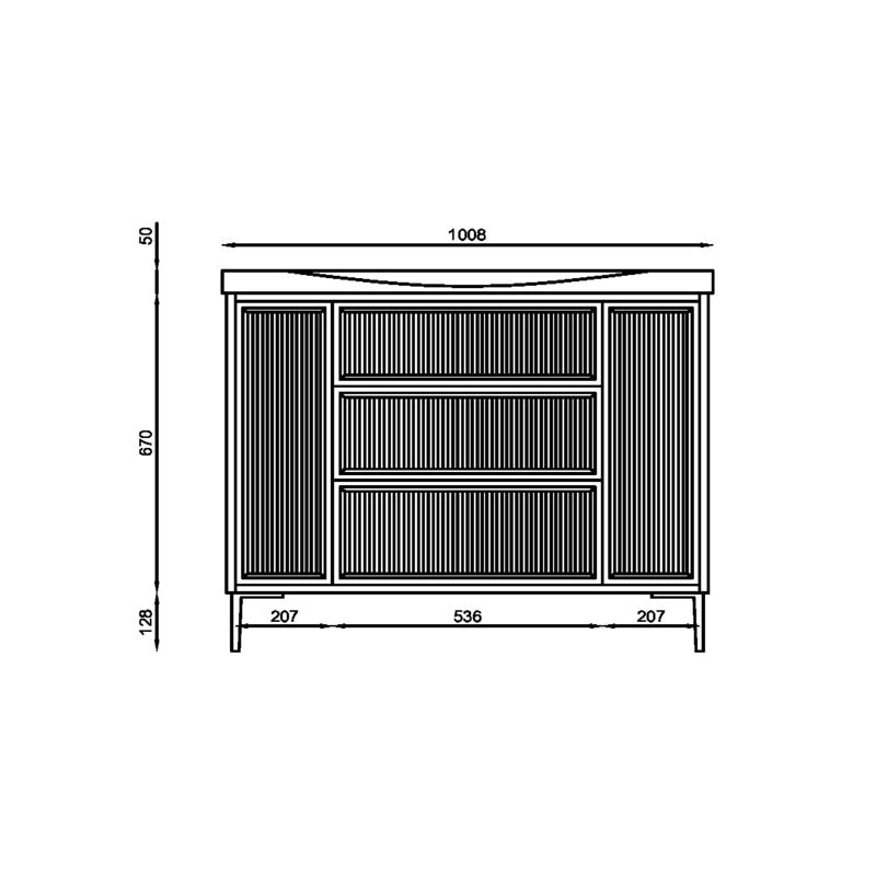 Scudo Bota 1000 Fluted Cabinet (Stone) - Brand New Bathrooms