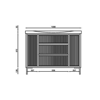 Scudo Bota 1000 Fluted Cabinet (Stone) - Brand New Bathrooms