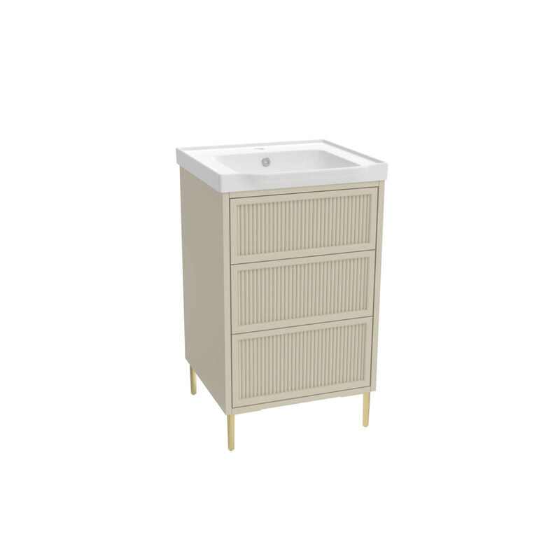 Scudo Bota Fluted Cabinet (3 sizes, stone) - Brand New Bathrooms