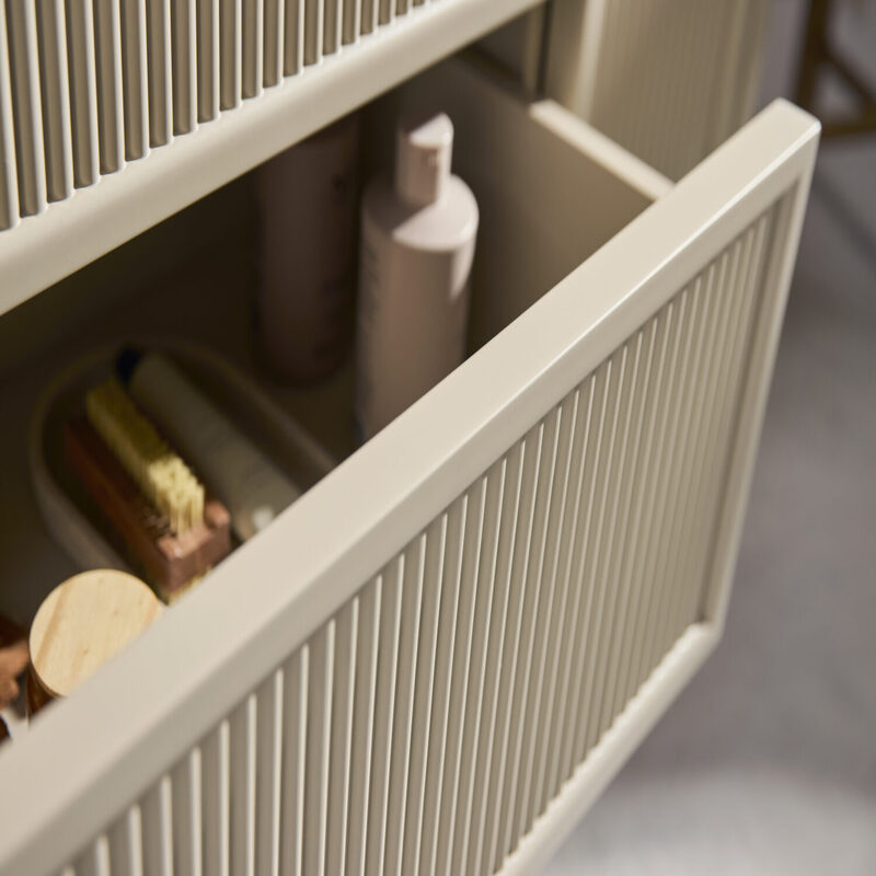 Scudo Bota Fluted Cabinet (3 sizes, stone) - Brand New Bathrooms