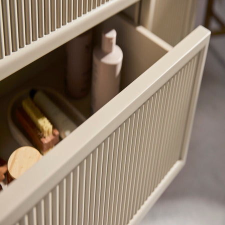 Scudo Bota Fluted Cabinet (3 sizes, stone) - Brand New Bathrooms