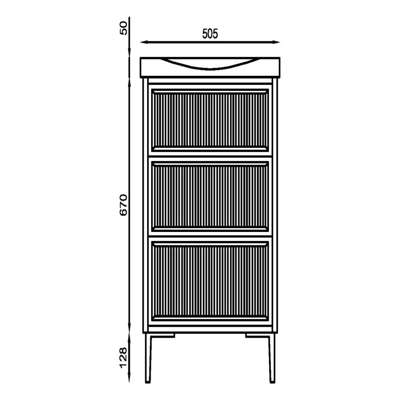 Scudo Bota Fluted Cabinet (3 sizes, stone) - Brand New Bathrooms