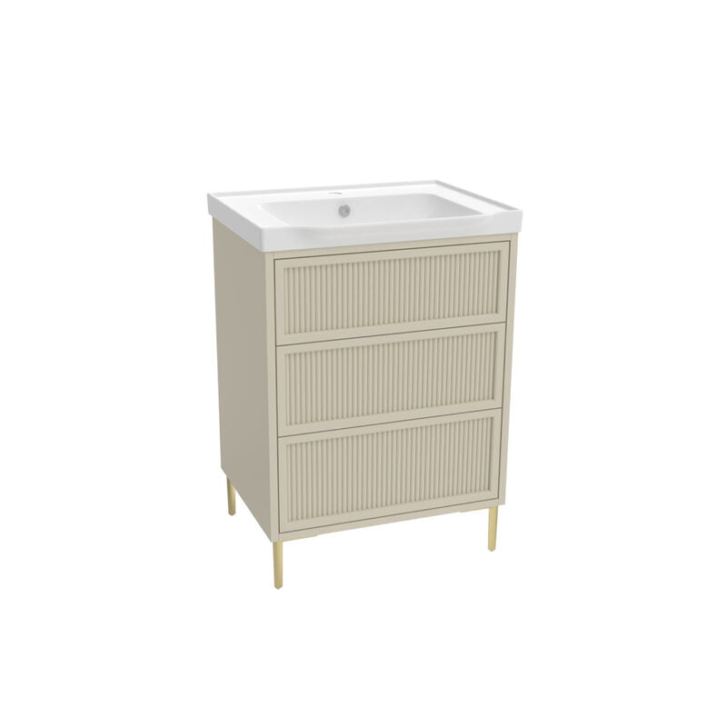Scudo Bota Fluted Cabinet (3 sizes, stone) - Brand New Bathrooms