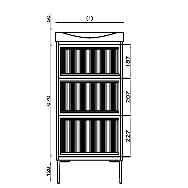Scudo Bota Fluted Cabinet (3 sizes, stone) - Brand New Bathrooms