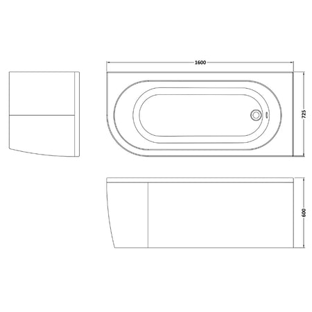Nuie Curved Bath with Legs and Panel (1 Size, 2 Styles, White) - Brand New Bathrooms