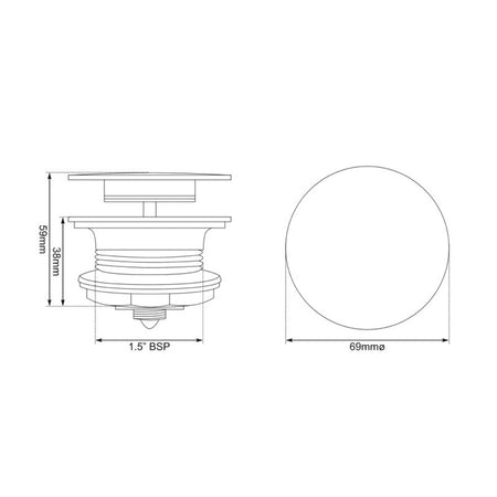 Hurlingham Click Clack Bath Waste (1 size, 4 colours) - Brand New Bathrooms