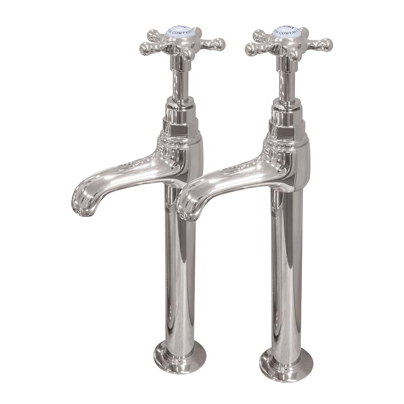 Hurlingham Tall Sold Brass Basin Taps (3 colours) - Brand New Bathrooms
