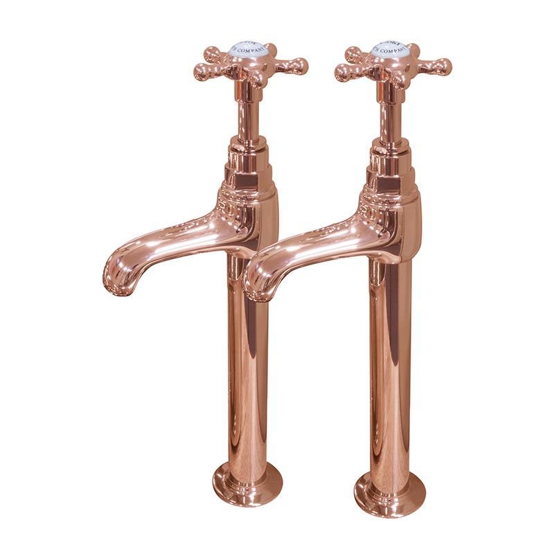 Hurlingham Tall Sold Brass Basin Taps (3 colours) - Brand New Bathrooms