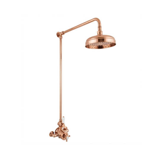 Hurlingham Milton Exposed Thermostatic Shower Mixer with 8" Rose (3 colours) - Brand New Bathrooms