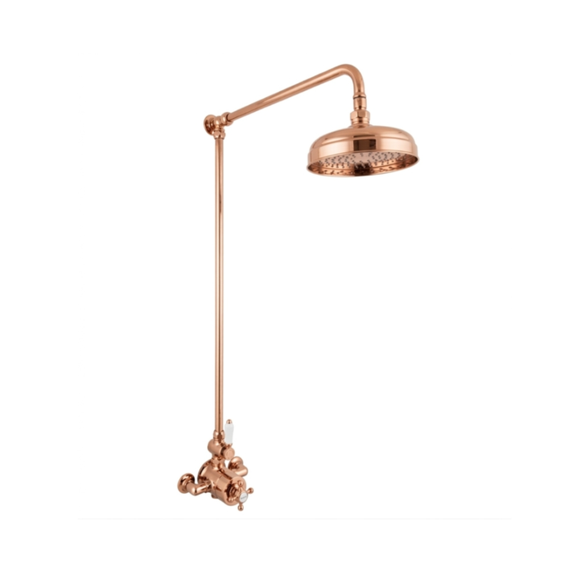 Hurlingham Milton Exposed Thermostatic Shower Mixer with 8" Rose (3 colours) - Brand New Bathrooms