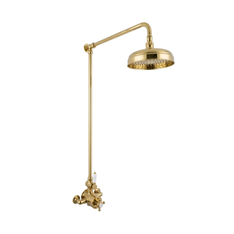 Hurlingham Milton Exposed Thermostatic Shower Mixer with 8" Rose (3 colours) - Brand New Bathrooms