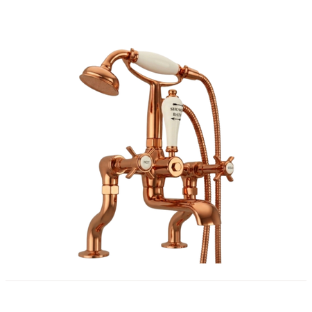 Hurlingham Milton Deck Mounted Bath and Shower Mixer Taps (1 size, 3 colours, 2styles) - Brand New Bathrooms