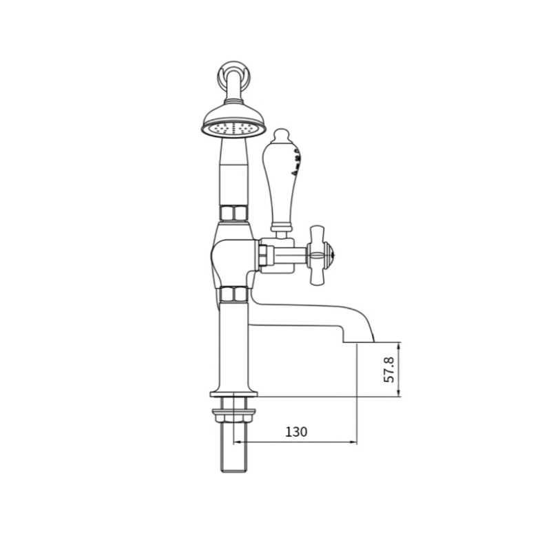 Hurlingham Milton Deck Mounted Bath and Shower Mixer Taps (1 size, 3 colours, 2styles) - Brand New Bathrooms