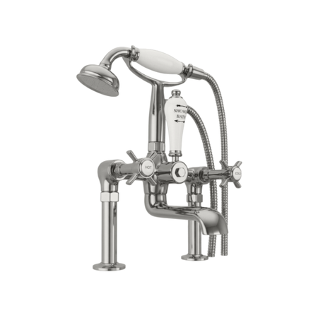 Hurlingham Milton Deck Mounted Bath and Shower Mixer Taps (1 size, 3 colours, 2styles) - Brand New Bathrooms