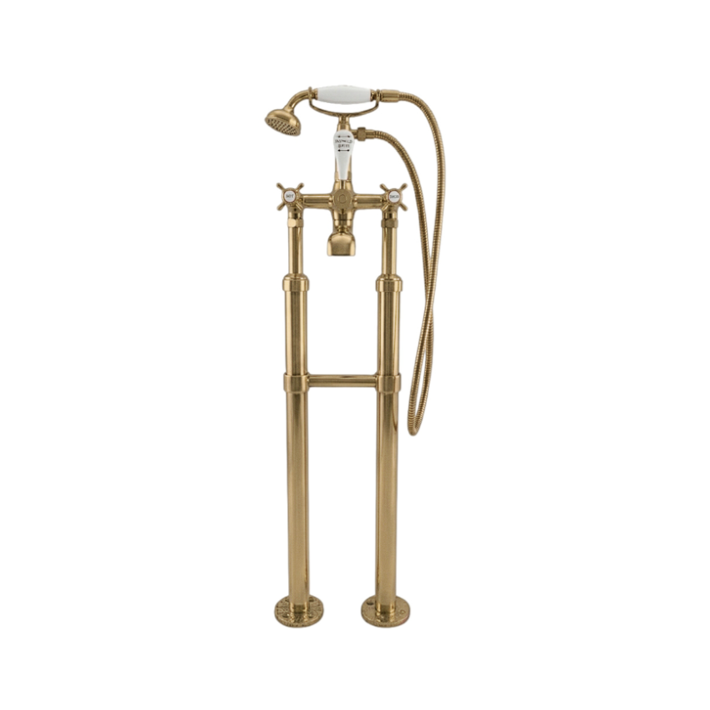 Hurlingham Milton Adjustable Solid Brass Floor Stand Pipes (1 size, 3 colours) - Brand New Bathrooms
