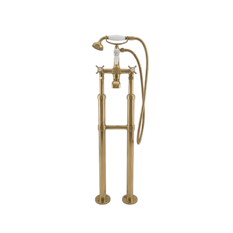 Hurlingham Milton Freestanding Bath and Shower Mixer Taps with Tap Stand & Support (1 size, 3 colours) - Brand New Bathrooms