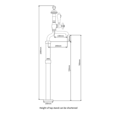 Hurlingham Milton Freestanding Bath and Shower Mixer Taps with Tap Stand & Support (1 size, 3 colours) - Brand New Bathrooms