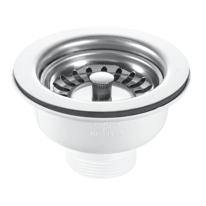 RAK Ceramics Stainless Steel Basket Strainer Waste - Stem ball Plug (Chrome) - Brand New Bathrooms