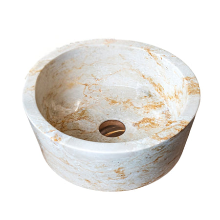 Loutro Lavabo Bali-S Round Marble Basin (1 size, Beige) - Brand New Bathrooms