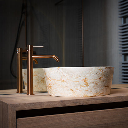 Loutro Lavabo Bali-S Round Marble Basin (1 size, Beige) - Brand New Bathrooms