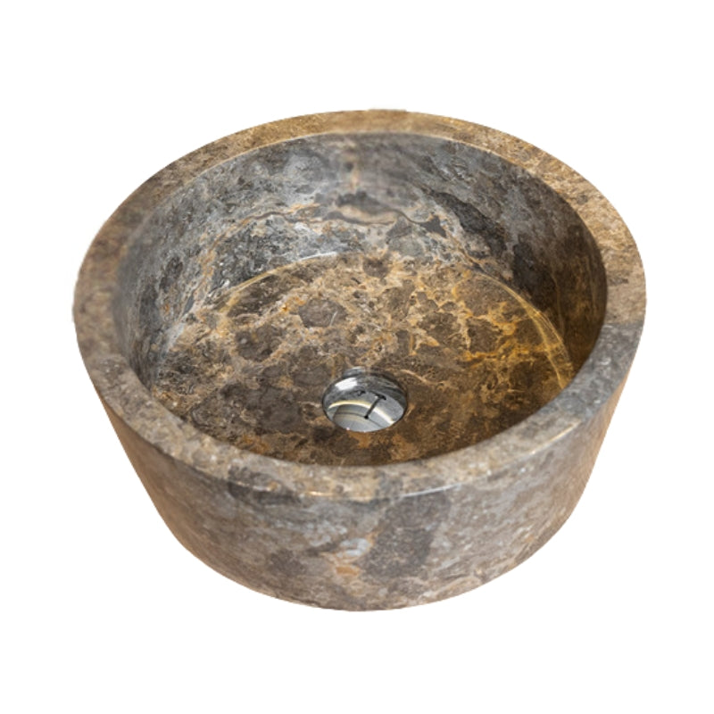 Loutro Lavabo Bali-T Round Marble Basin (1 size, Taupe) - Brand New Bathrooms