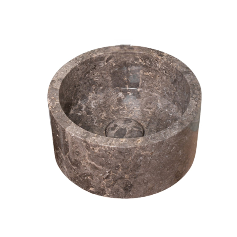 Loutro Lavabo Bali Mini-T Round Marble Basin (1 size, Taupe) - Brand New Bathrooms