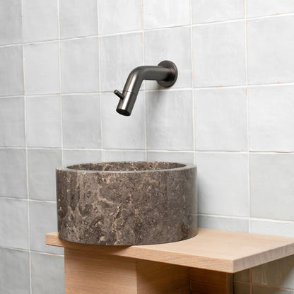 Loutro Lavabo Bali Mini-T Round Marble Basin (1 size, Taupe) - Brand New Bathrooms