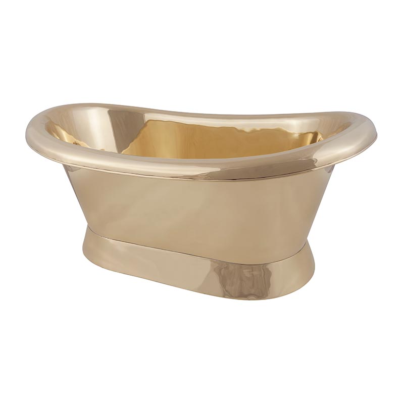 Hurlingham Copper Bateau Basin with Roll Top & Plinth (1 size, 3 styles) - Brand New Bathrooms
