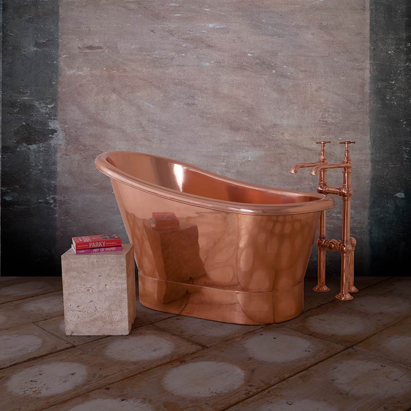 Hurlingham Bijou Compact Single Ended Copper Bathtub (1 size, 2 styles) - Made to Order - Brand New Bathrooms