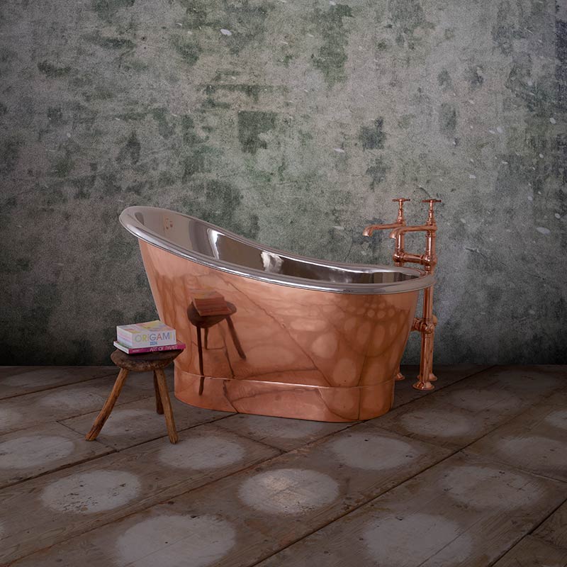 Hurlingham Bijou Compact Single Ended Copper Bathtub (1 size, 2 styles) - Made to Order - Brand New Bathrooms