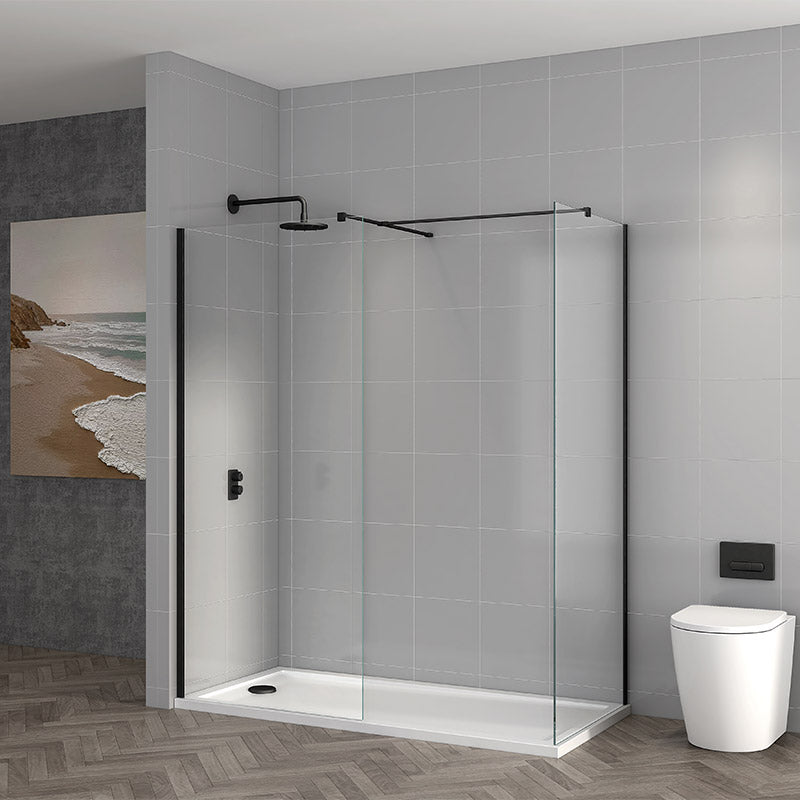 Tailored Bathrooms TI8 Wetroom Panel w. Profile Kit (6 sizes, Black) - Brand New Bathrooms